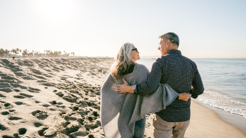 Retired couple enjoying life